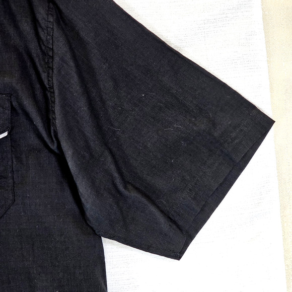 Avirex Vintage Black Men's XXL Button Down Short Sleeve Shirt Pilot Style Plaid - Picture 6 of 7